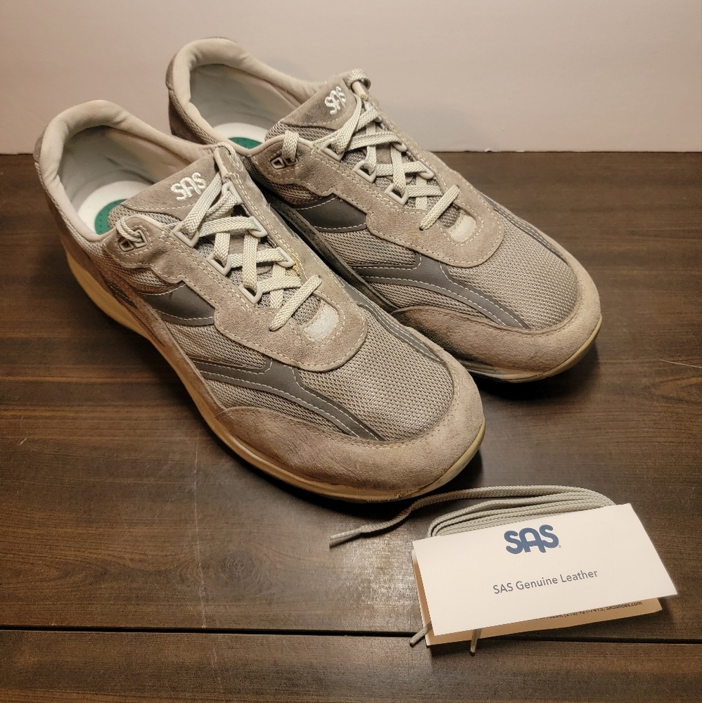 SAS Journey Mesh Mens Shoes Sneakers Lace Up Suede Grey Size 13 Pre-owned
